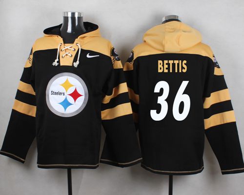 Nike Steelers #36 Jerome Bettis Black Player Pullover NFL Hoodie - Click Image to Close